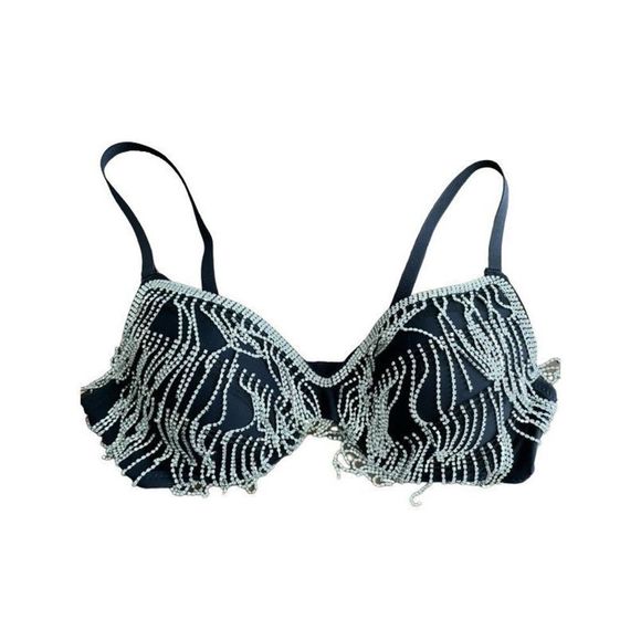 Glamourama No. 1 Los Angeles Rhinestone Fringe Rave Bra - Picture 1 of 5